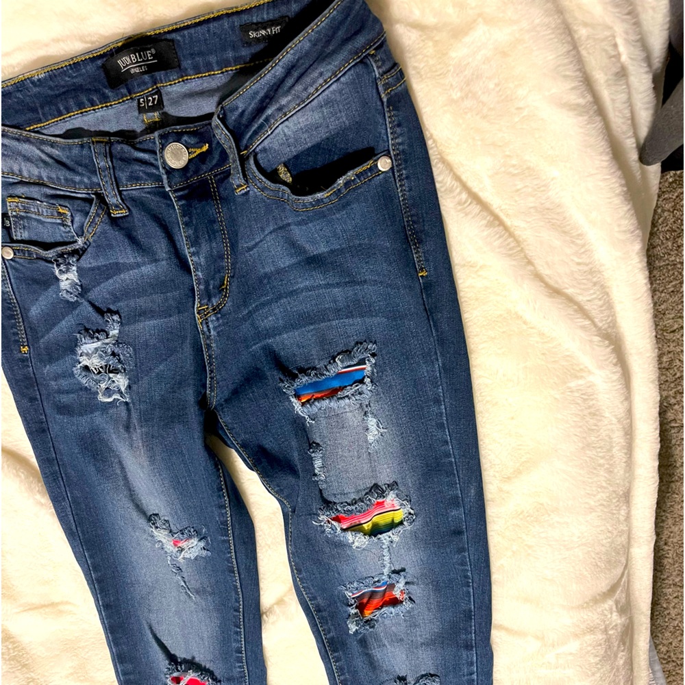 Judy Blue distressed patch jeans